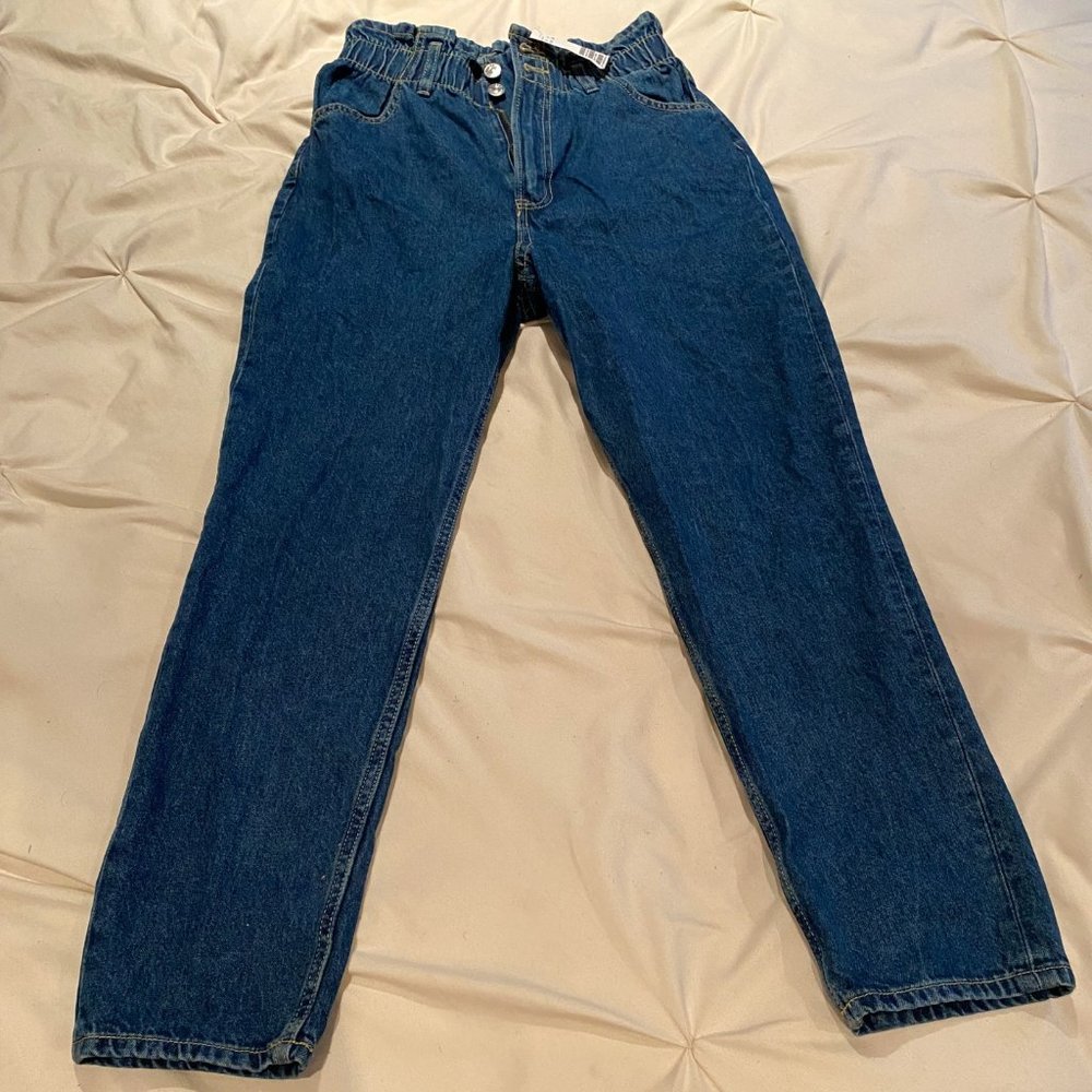 NEW! H&M Tapered High Ankle Jeans - Dark Blue